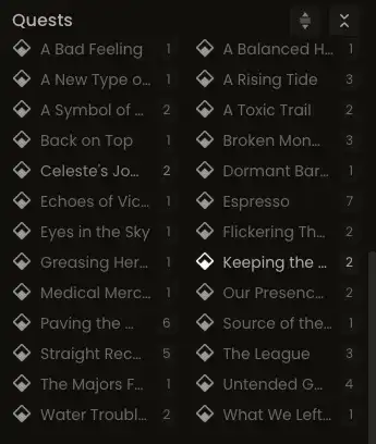 Quest location on the interactive map